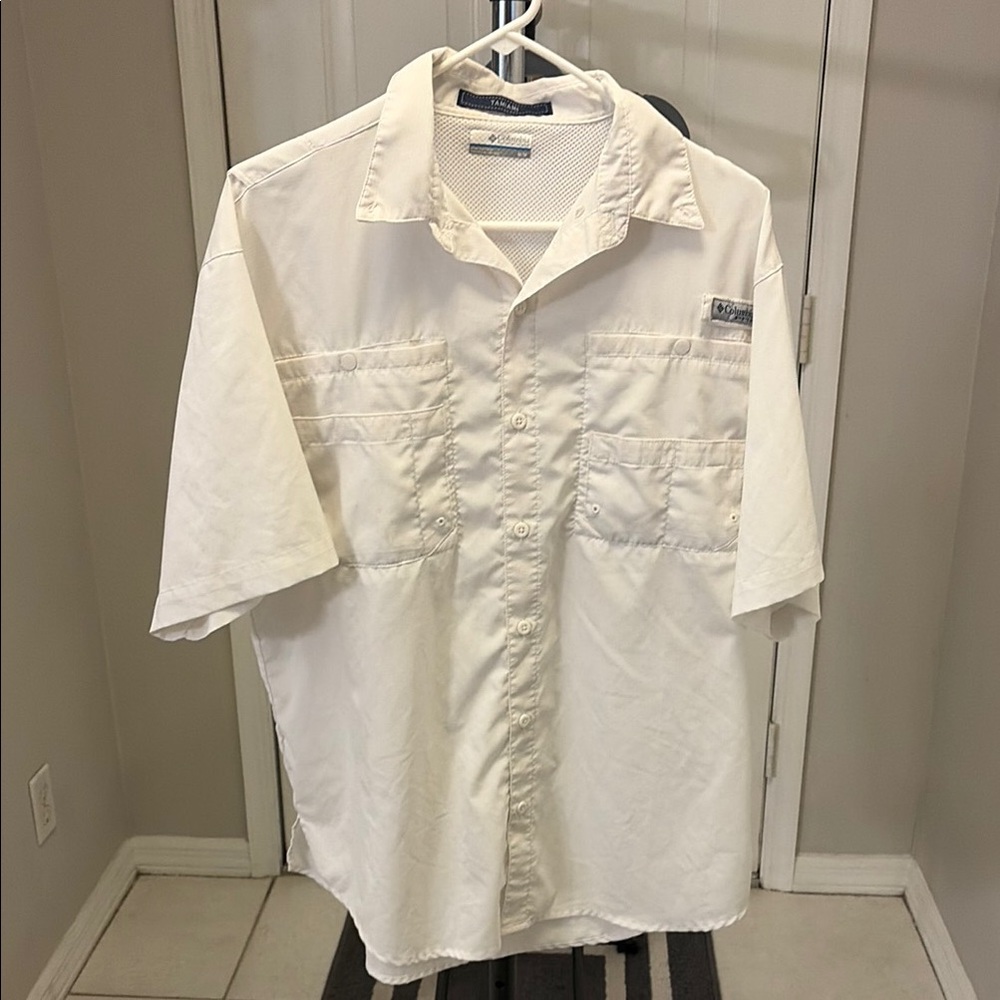 Columbia Men’s Short Sleeve White Fishing Shirt